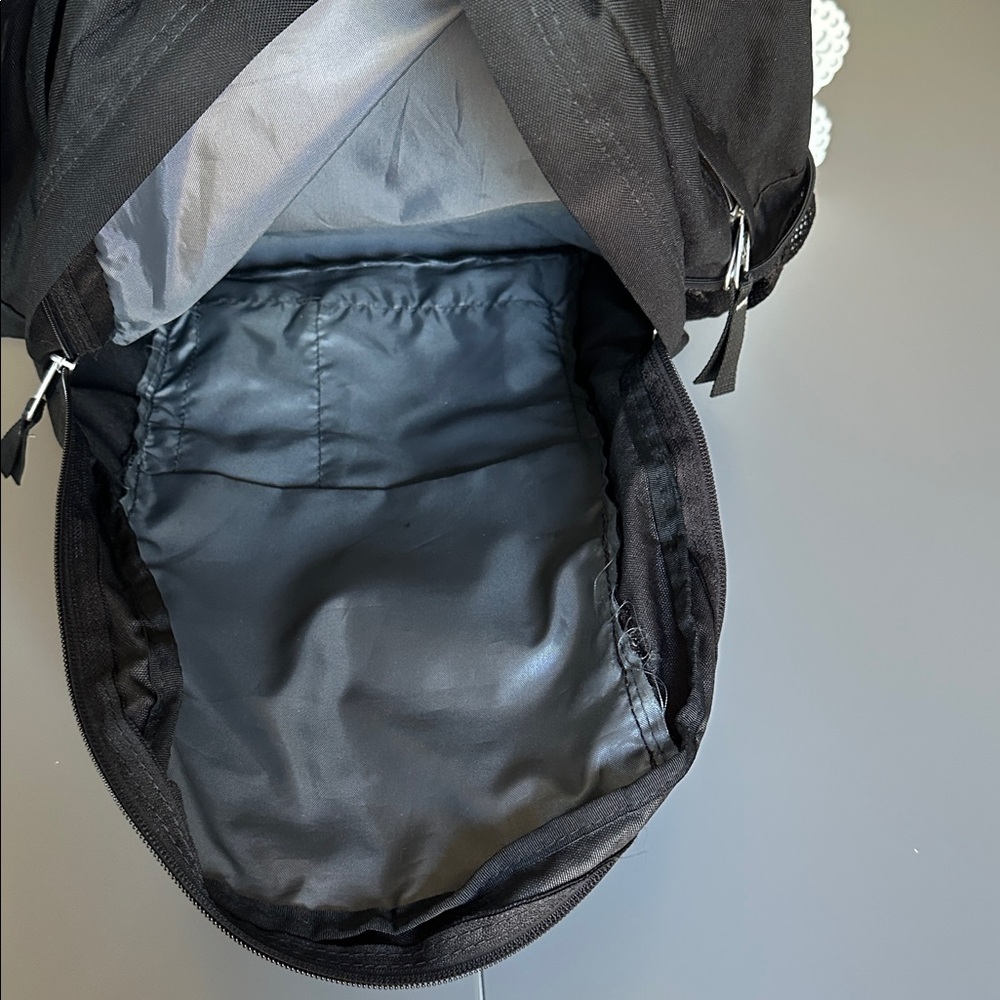 Jansport Black Backpack with Navy Logo Patch - Picture 8 of 15